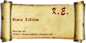 Kunz Edina névjegykártya